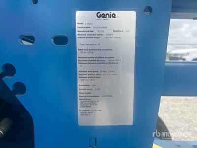 2016 Genie Z-45/25J 2WD Electric Knikarmhoogwerker