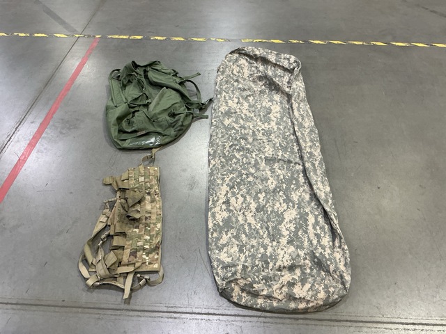 (23) Bivy Covers, (25) Duffel Bags, (13) Assault Panels & Assorted Items