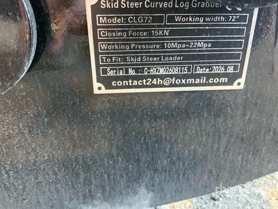 2026 GIYI GY-CLG72 72 in Log Skid Steer Grapple (Unused)