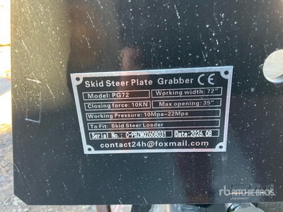 2026 GIYI GY-PG72 72 in Skid Steer Grapple (Unused)
