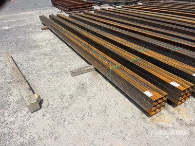 Quantity of (9) 2025 Kit Containers 1 bundle, 3x3 in, 24ft Steel Sq Tubing (Unused)