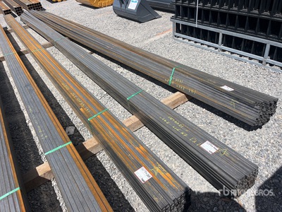 Quantity of (64) 2025 Kit Containers 1 bundle, 1x1 in, 24ft Steel Sq Tubing (Unused)