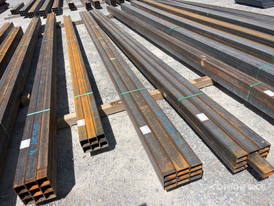 Quantity of (9) 2025 Kit Containers 1 bundle, 2x4 in, 24ft Steel Sq Tubing (Unused)