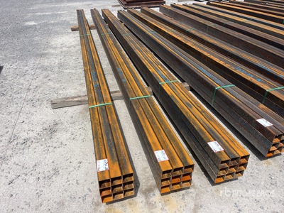 Quantity of (9) 2025 Kit Containers 1 bundle, 3x3 in, 24ft Steel Sq Tubing (Unused)