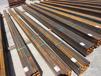 Quantity of (9) 2025 Kit Containers 1 bundle, 3x3 in, 24ft Steel Sq Tubing (Unused)