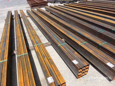 Quantity of (9) 2025 Kit Containers 1 bundle, 3x3 in, 22ft Steel Sq Tubing (Unused)