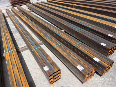 Quantity of (9) 2025 Kit Containers 1 bundle, 3x3 in, 24ft Steel Sq Tubing (Unused)