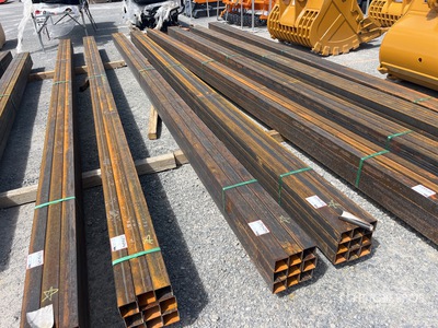 Quantity of (9) 2025 Kit Containers 1 bundle, 3x3 in, 24ft Steel Sq Tubing (Unused)