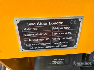 2026 SDLOOL SL360T Mini Chargeuse sur rails compacte (Unused)