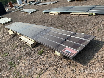 Quantity of (20) 3 ft x 19.69 ft Brown Metal Roof/Wall Panels