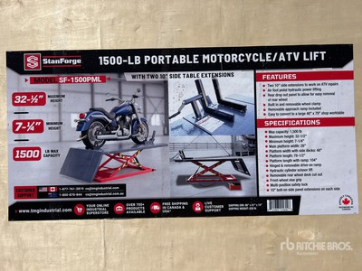 StanForge 1500PML 1500 lbs Motorcycle Lift (Unused)