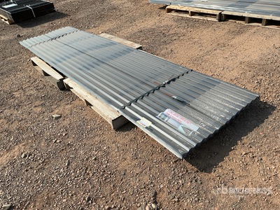 Quantity of (70) 3 ft x 12 ft Grey Metal Roof/Wall Panels