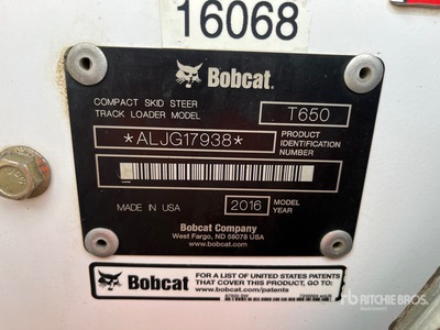 2016 Bobcat T650 Chargeuse sur rails compacte