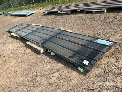 Quantity of (20) 3 ft x 19.69 ft Black Metal Roof Panels