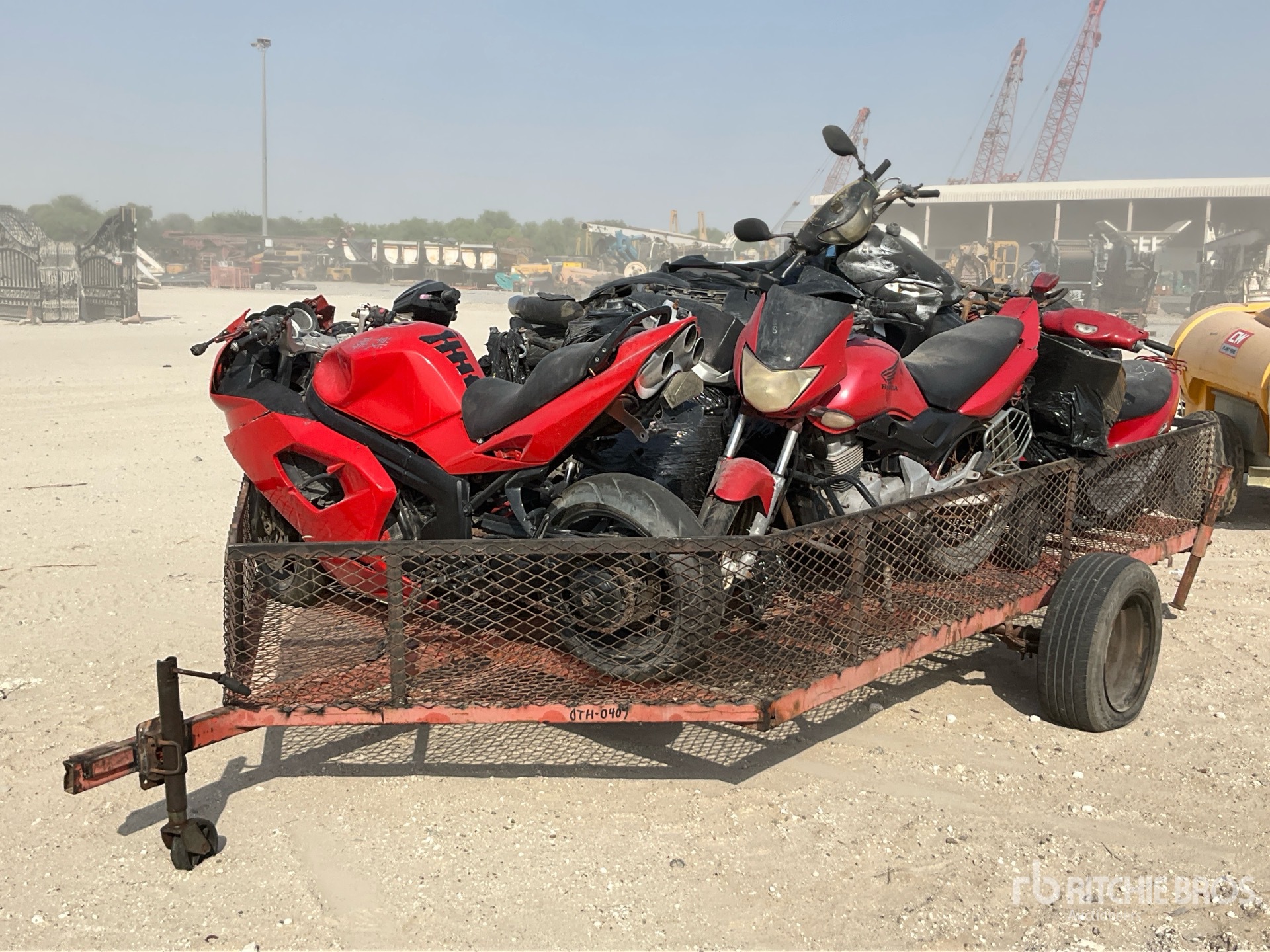 3.5 M Tow Behind Trailer w/ Qty of Scooter & Bike