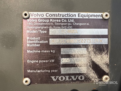 2014 Volvo EC480DL Tracked Excavator