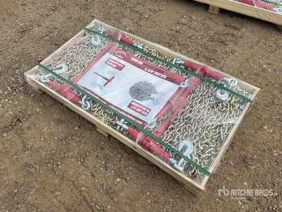 Quantity of 2026 Suihe BC-9200 (5) 9200 lb Ratchet Binders, (10) 3/8" 20 ft Chains (Unused)