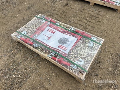 Quantity of 2026 Suihe BC-9200 (5) 9200 lb Ratchet Binders, (10) 3/8" 20 ft Chains (Unused)