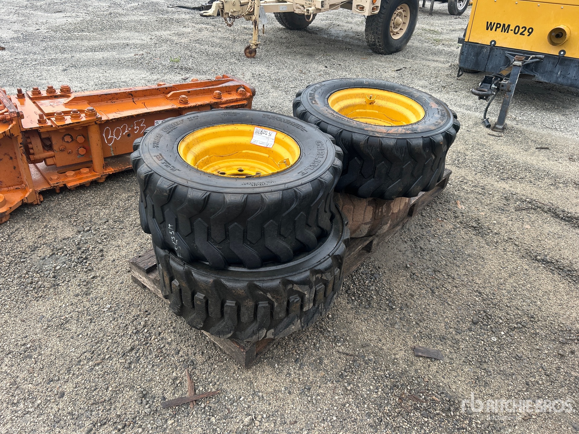 Quantity of (4) 12-16.5 Skid Steer Tires