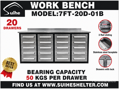 2026 Suihe NWB-20DS -7 7 ft 20-Drawer Werkbank (Unused)