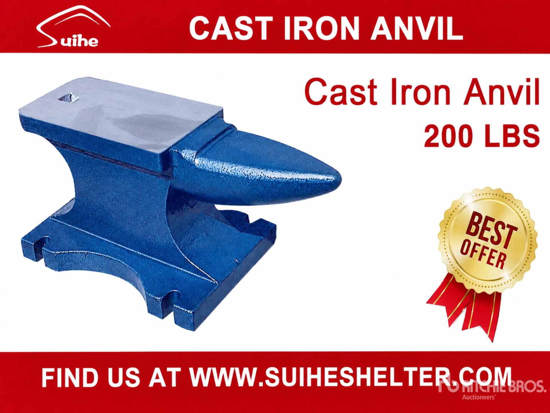 2026 Suihe A200 200 lb Cast Iron Anvil (Unused)