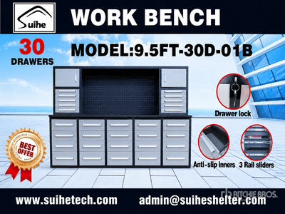 2026 Suihe NWB-H30DS -9.5 9 ft 6 in 30-Drawer Werkbank (Unused)