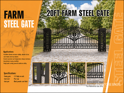 2026 Suihe NFG-20FGP-EU 20 ft x 5 ft Wrought Iron Bi-Parting Brama wjazdowa (Unused)