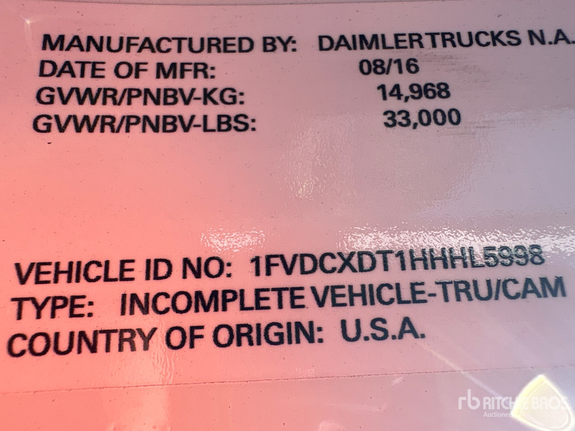 2017 Freightliner M2 106 4x4 Fahrgestell