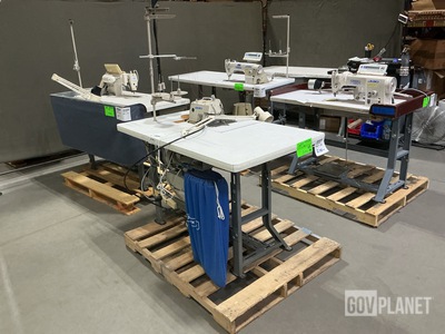 (4) Assorted JUKI Industrial Sewing Machines w/Tables