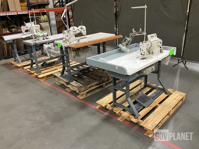 (4) Assorted JUKI Industrial Sewing Machines w/Tables