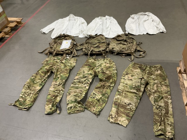 (6) Pairs of Wet Weather Trousers, (29) Assault Packs & Assorted Items (6) Pairs of Wet Weather Trousers, (29) Assault Packs & Assorted Items