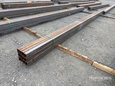 Quantity of (12) 2025 Kit Containers 20 ft x 3 in x 2 in Square Tubing