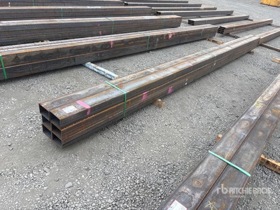 Quantity of (6) 2025 Kit Containers 20 ft x 6 in x 4 in Square Tubing