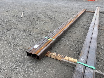 Quantity of (5) 2025 Kit Containers 18 ft 8 in x 4 in x 2 in Square Tubing