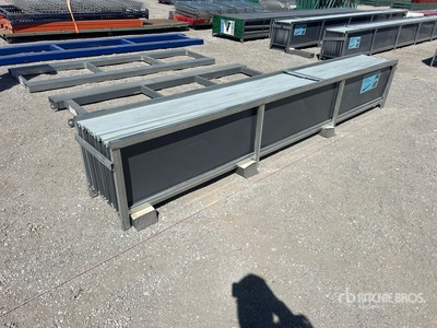 Quantity of (30) 12 ft x 17.7 in Grey Metal Roof Panels Divers (Unused)