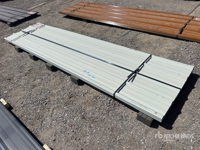 Quantity of (70) 12 ft x 3 ft White Metal Roof Panels Divers (Unused)