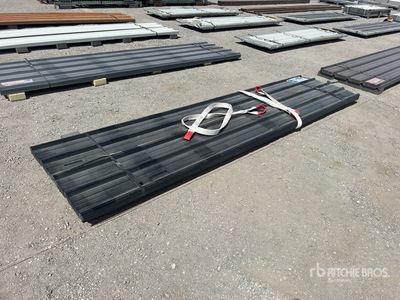 Quantity of (70) 12 ft x 3 ft Black Metal Roof Panels Divers (Unused)