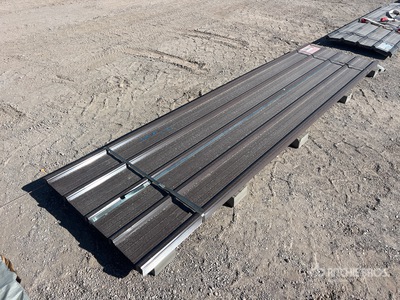Quantity of (70) 12 ft x 3 ft Brown Metal Roof Panels Divers (Unused)