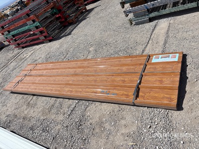 Quantity of (70) 12 ft x 3 ft Wood Grain Metal Roof Wall Panels Divers (Unused)