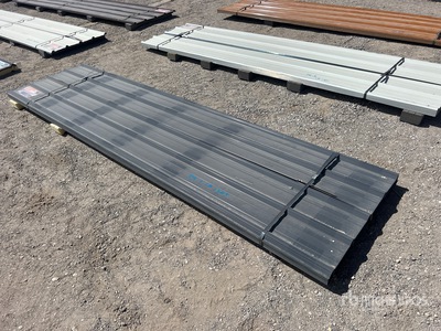 Quantity of (70) 12 ft x 3 ft Grey Metal Roof Panels Divers (Unused)