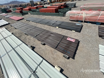 Quantity of (20) 19.69 ft x 3 ft Brown Metal Roof Panels Divers (Unused)