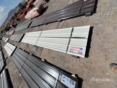 Quantity of (30) 16 ft x 3 ft White Metal Roof Panels Divers (Unused)