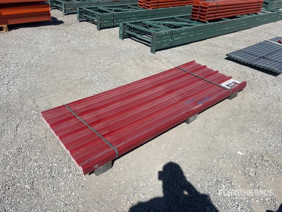 Quantity of (30) 7.87 ft x 3 ft Red Polycarbonate Roof Panel Divers (Unused)