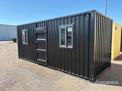 19.5 ft x 7.4 ft x 8 ft Black Portable Office Conteneur de stockage