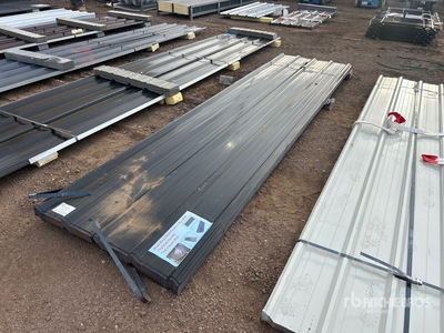 Quantity of (70) 12 ft x 3 ft Black Metal Roof Panels (Unused)