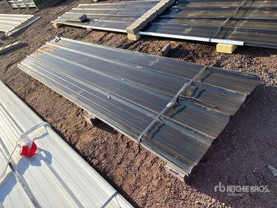 Quantity of (70) 12 ft x 3 ft Black Metal Roof Panels (Unused)