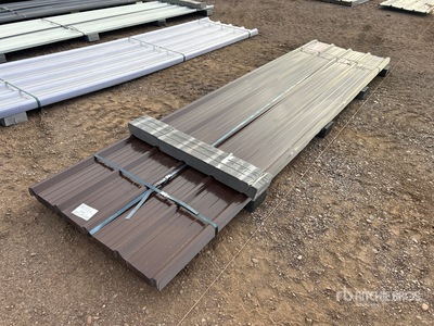 Quantity of (70) 12 ft x 3 ft Brown Metal Roof Panels Divers - Matériaux de construction (Unused)