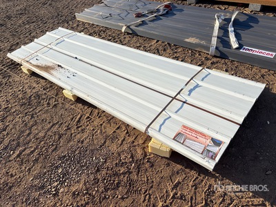 Quantity of (30) 9.84 ft x 3 ft White Metal Roof Panels (Unused)