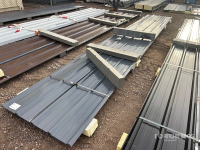 Quantity of (20) 20 ft x 3 ft Grey Metal Roof Panels (Unused)