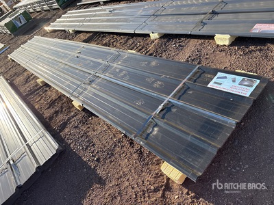 Quantity of (20) 20 ft x 3 ft Black Metal Roof Panels (Unused)